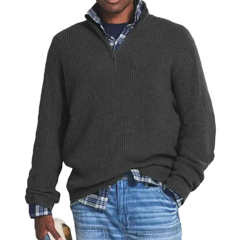 Acrylic Fall Winter Men's Casual Sweater Pre2brand Dark-Gray-5XL