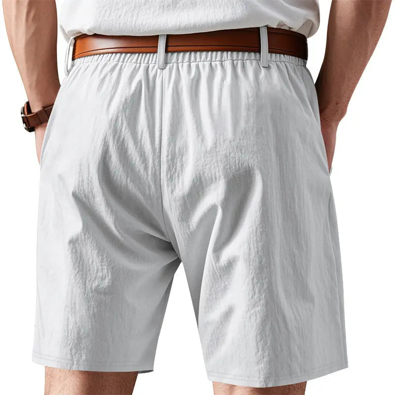 American Casual Men's Linen Summer Breathable Tether Beach Shorts Pre2brand 3XL-White