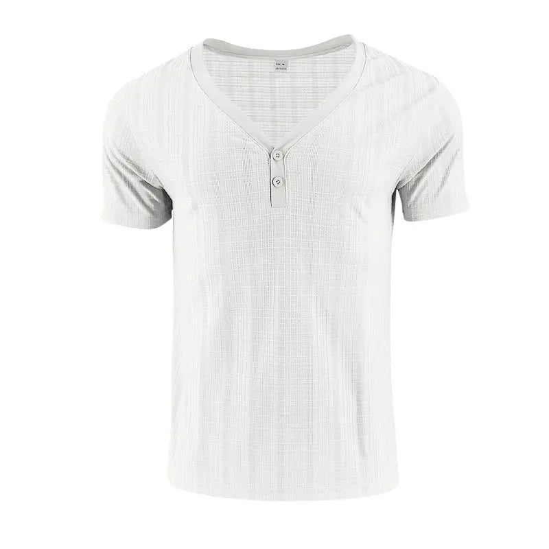 American Summer Men's V-neck Loose Breathable Short Sleeve Pre2brand