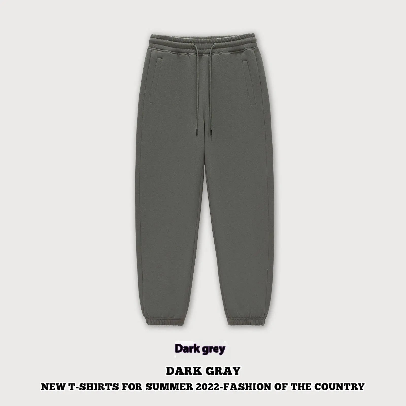 Autumn And Winter 350g Fleece Ankle-tied Sweatpants Men Pre2brand Dark-Gray-2XL