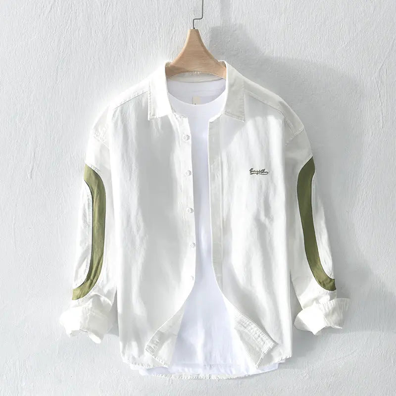 Fashion Loose Cool Casual Men's Shirt Coat Pre2brand White-XXXXL