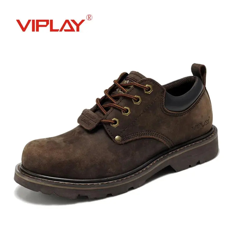 Genuine Leather Shoes Men Comfortable Casual Shoes Breathable Non-Slip Lace Up Men Footwear - Pre2brand