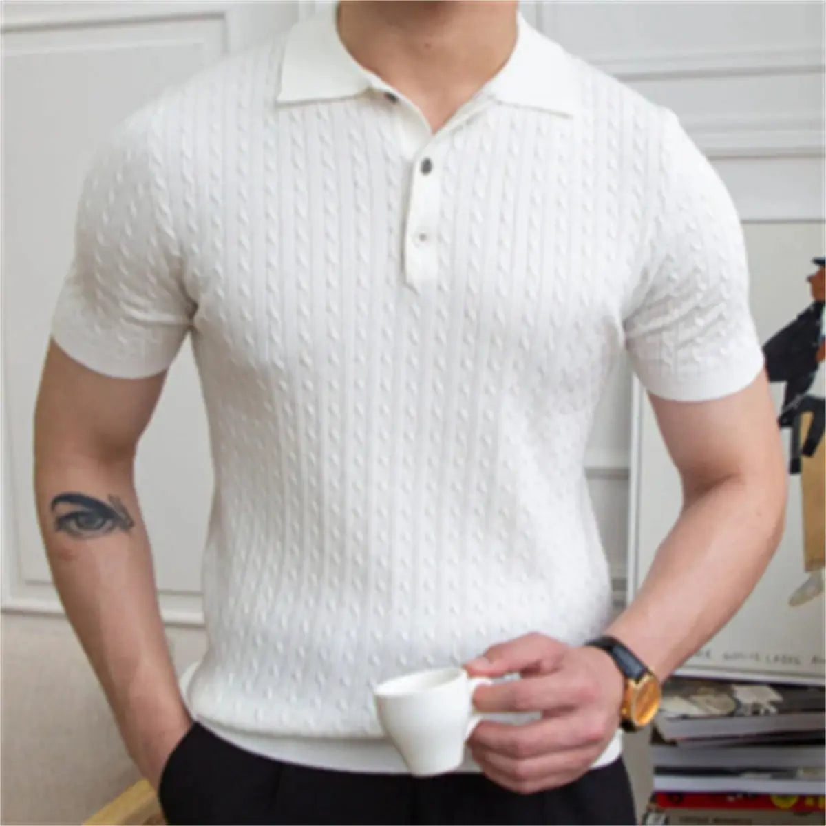 Men's Four-way Stretch Polo Shirt Pre2brand White-XL