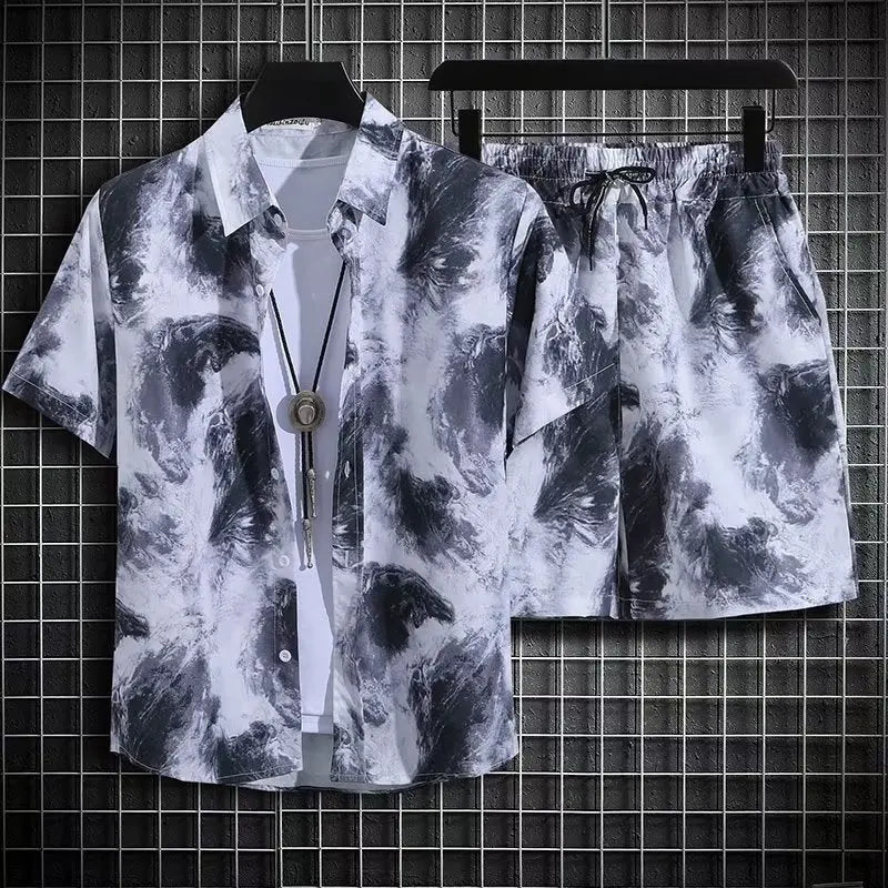 Summer Beach Suit Men's Quick-drying Clothes Pre2brand Gray-67-5XL