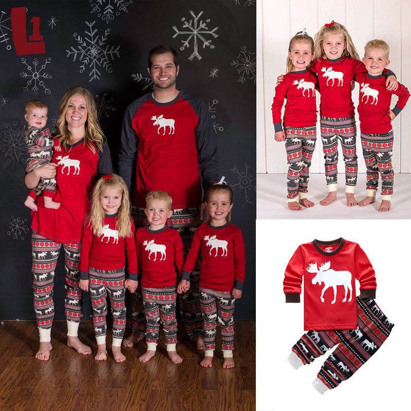 Christmas elk print family pajamas - Pre2brand