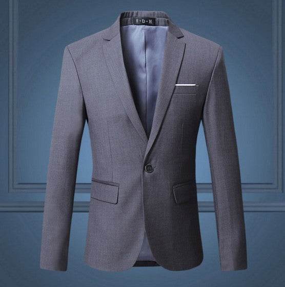 Spring And Autumn Solid Color Casual One Button Men's Small Suit - Pre2brand