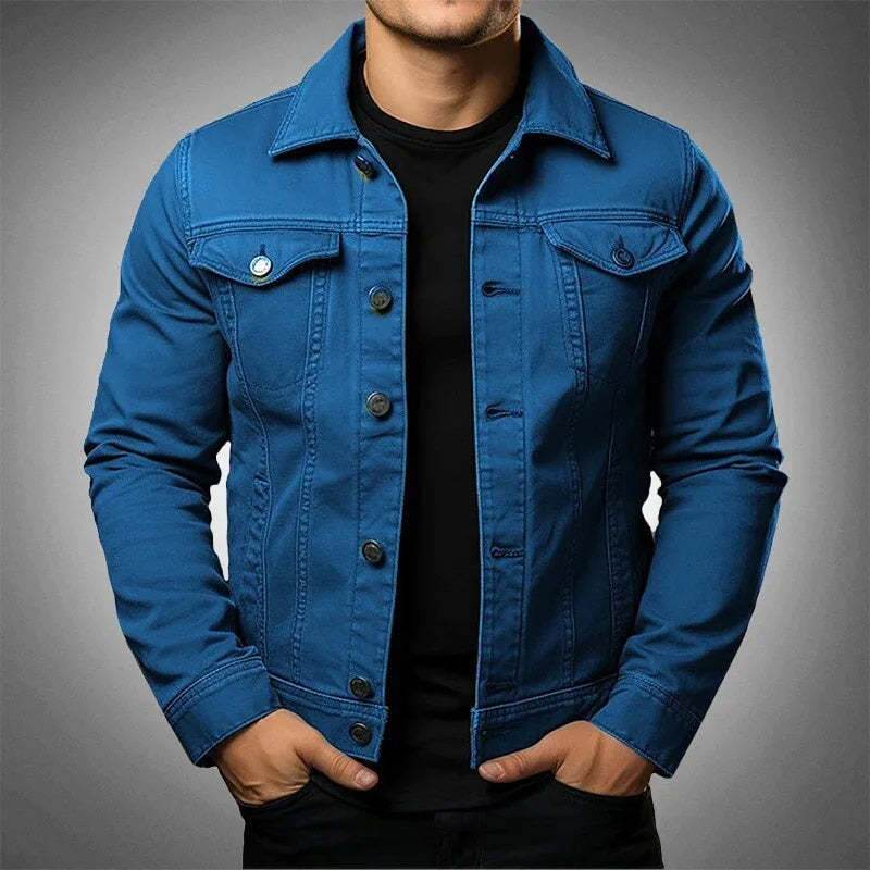 Men's Jacket Denim Coat Tooling Solid Color Thick Coat - Pre2brand