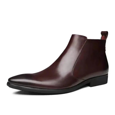 2024 Mens Chelsea Boots Classic Genuine Leather Brown British Style Comfortable Luxury Ankle Casual Business Social Shoes Male - Pre2brand