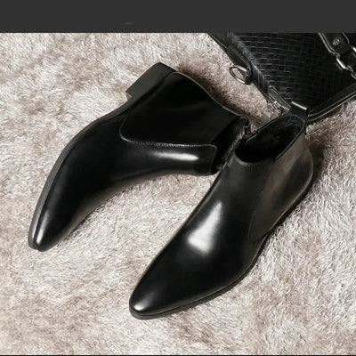 2024 Mens Chelsea Boots Classic Genuine Leather Brown British Style Comfortable Luxury Ankle Casual Business Social Shoes Male - Pre2brand