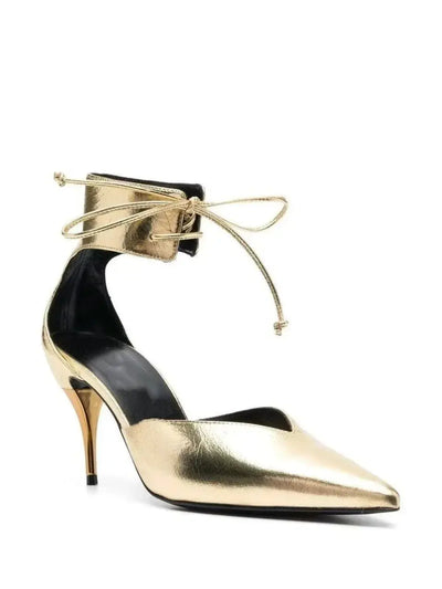 "2025 Fashionable Sexy Women's Stiletto Heels, Large Sizes, Strappy Mid-Cut Design, Elegant & Trendy Evening Shoes"  Pre2brand golden-38
