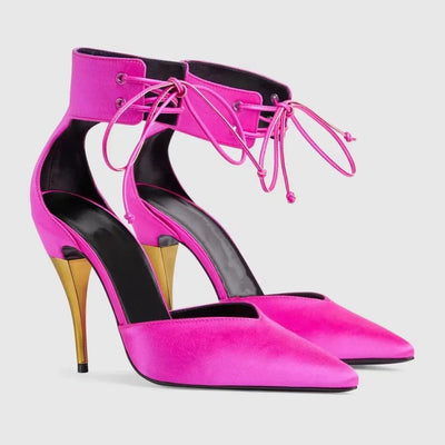 "2025 Fashionable Sexy Women's Stiletto Heels, Large Sizes, Strappy Mid-Cut Design, Elegant & Trendy Evening Shoes"  Pre2brand Rose-Red-38