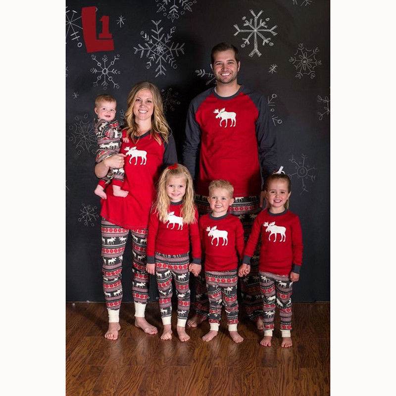 Christmas elk print family pajamas - Pre2brand