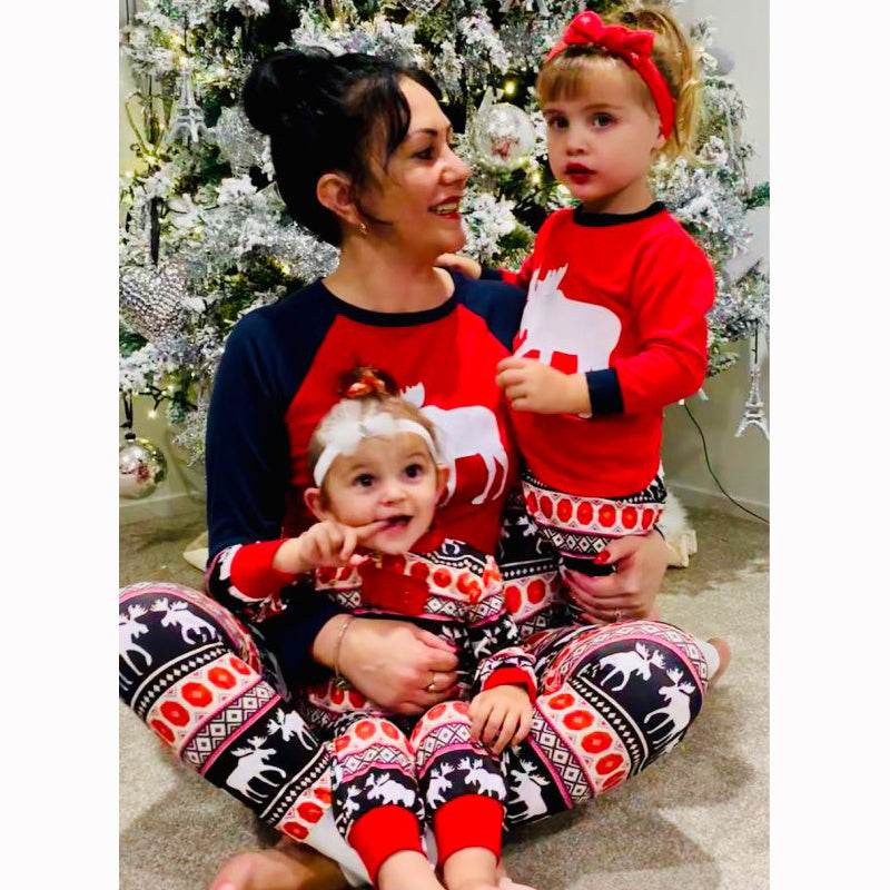 Christmas elk print family pajamas - Pre2brand