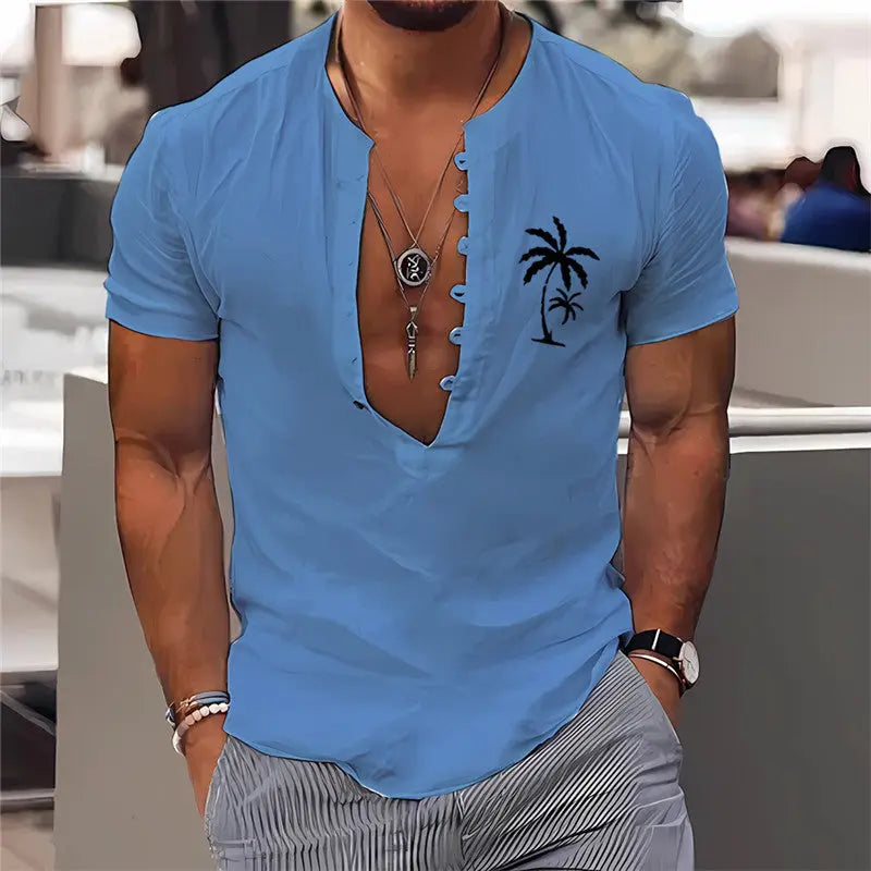 3D Digital Printing Men's Clothing Summer Short Sleeve Shirt  Pre2brand S96088078-XXXL