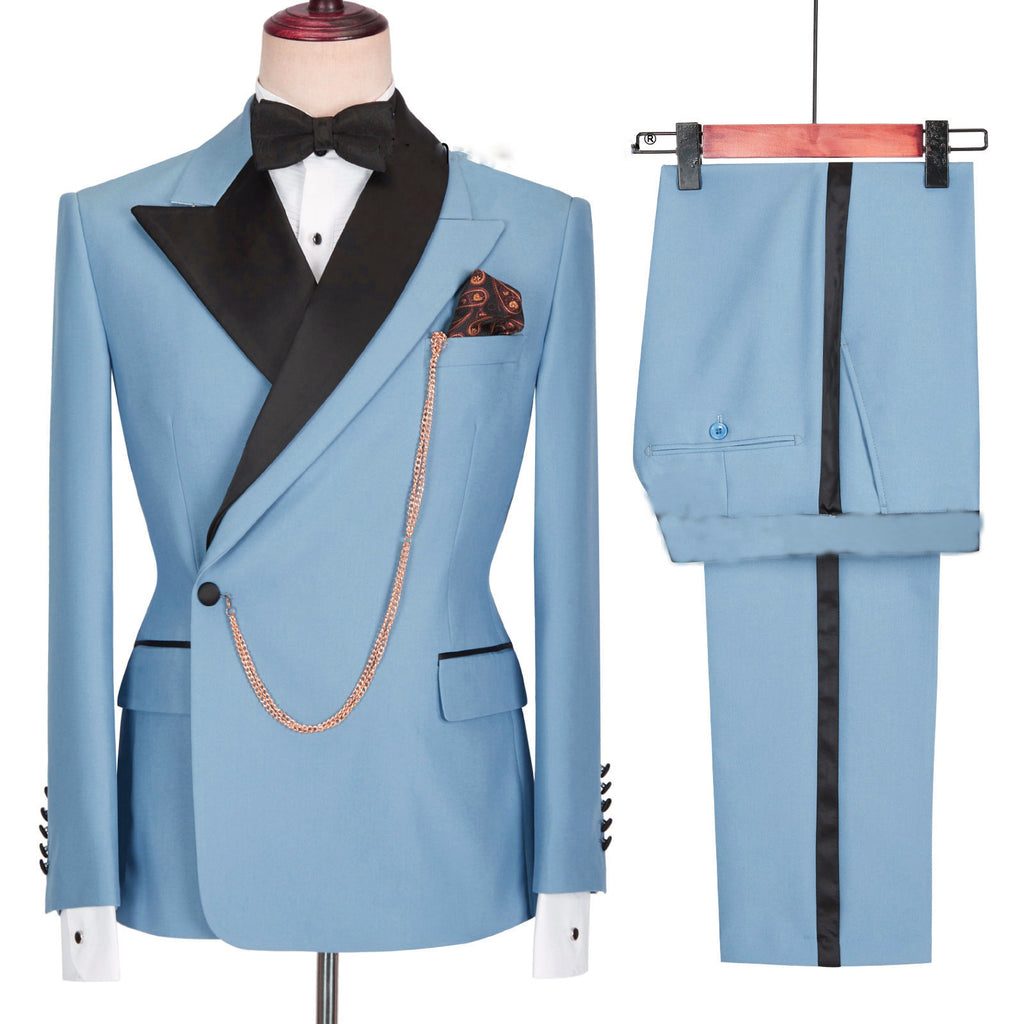 Black Business Casual Suit Groom Best Man