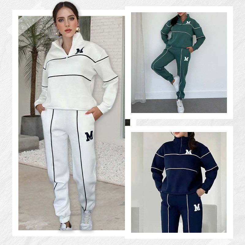 Womens 2 Piece Outfits Lounge Hoodless Pullover Sweatshirt Sweatsuit Sets Sweatshirt Baggy Fashion Sweatpants With Pockets - Pre2brand