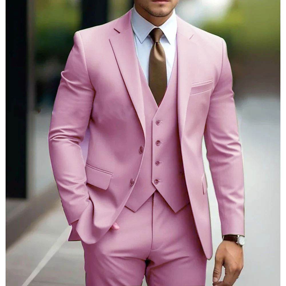 Business Casual Men's Three-piece Suit For Bridegroom Men's Wedding - Pre2brand