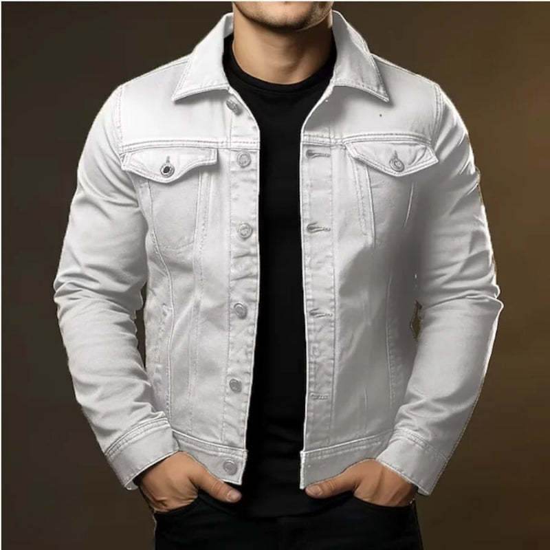 Men's Jacket Denim Coat Tooling Solid Color Thick Coat - Pre2brand