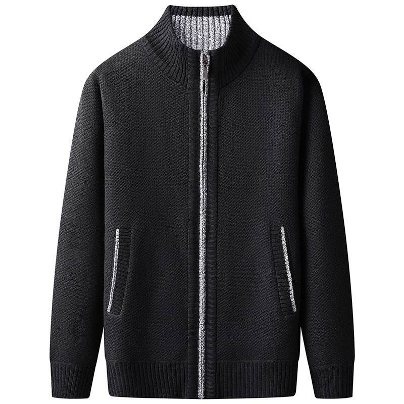 Men's Solid Color Stand Collar Cardigan Sweaters Coat - Pre2brand