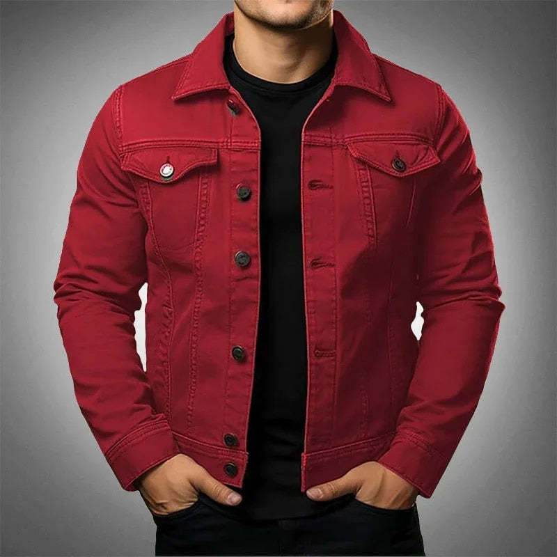 Men's Jacket Denim Coat Tooling Solid Color Thick Coat - Pre2brand
