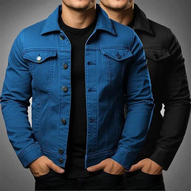 Men's Jacket Denim Coat Tooling Solid Color Thick Coat - Pre2brand