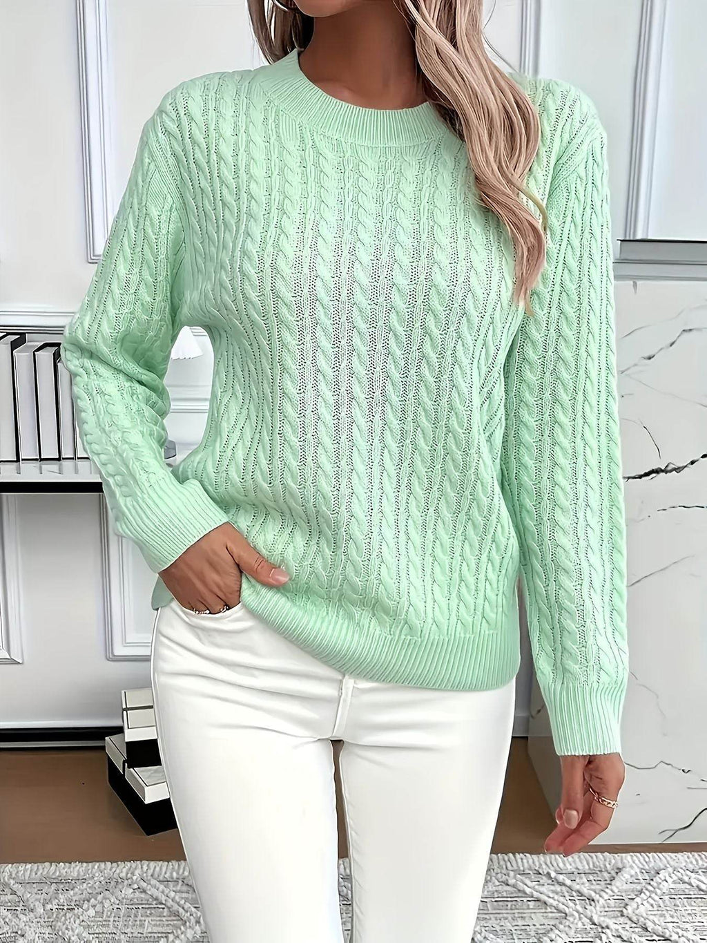 Versatile Fashion Classic Twist Round Neck Sweater - Pre2brand