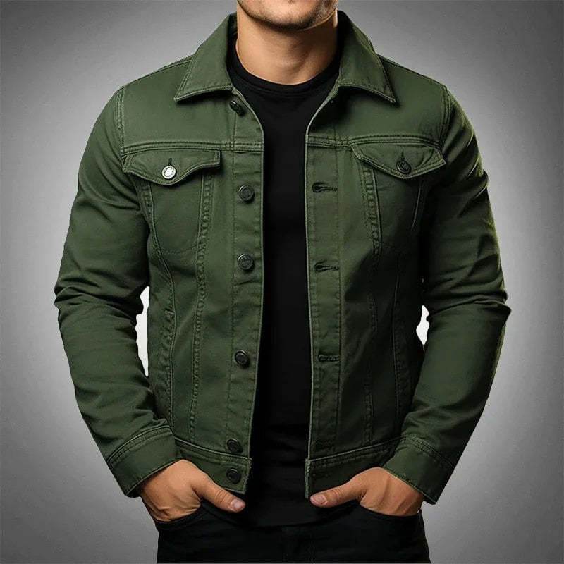 Men's Jacket Denim Coat Tooling Solid Color Thick Coat - Pre2brand