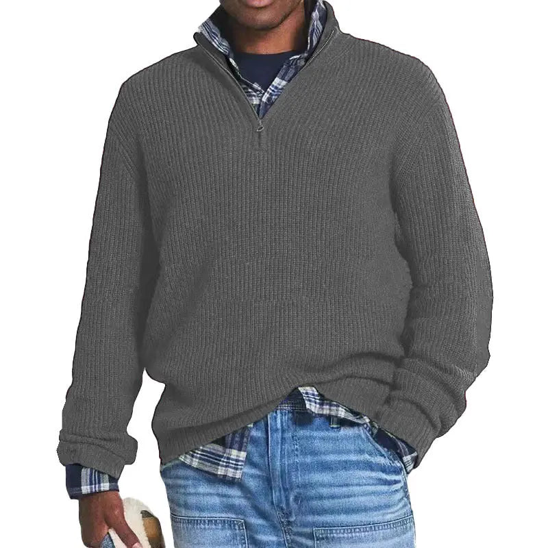 Acrylic Fall Winter Men's Casual Sweater  Pre2brand Light-Gray-5XL