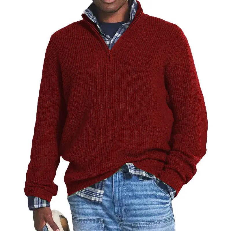 Acrylic Fall Winter Men's Casual Sweater  Pre2brand Red-5XL