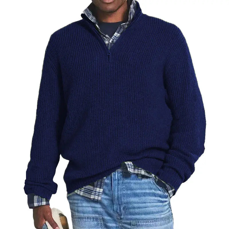 Acrylic Fall Winter Men's Casual Sweater  Pre2brand Dark-Blue-5XL