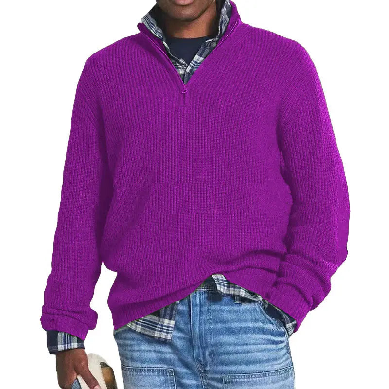 Acrylic Fall Winter Men's Casual Sweater  Pre2brand Purple-5XL