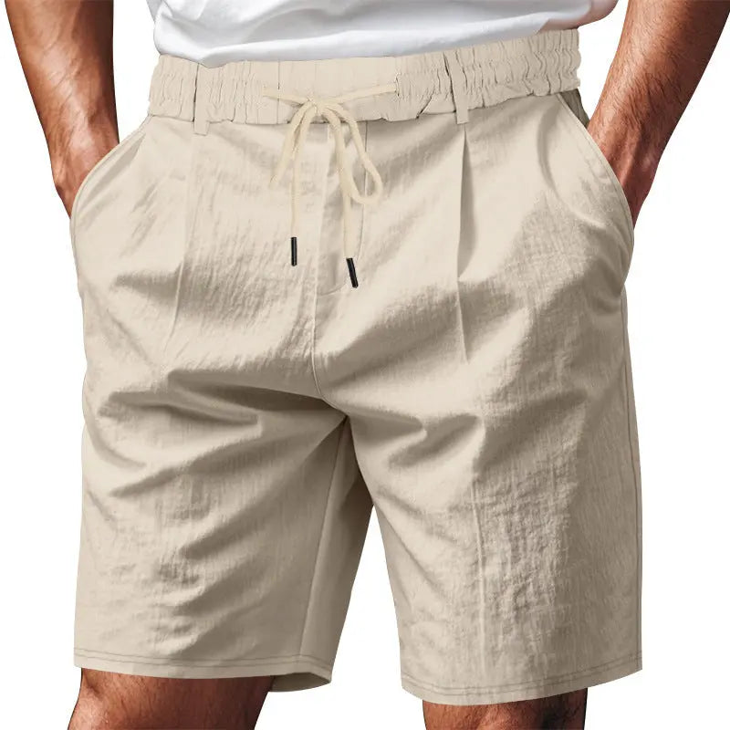 American Casual Men's Linen Summer Breathable Tether Beach Shorts  Pre2brand 3XL-Khaki