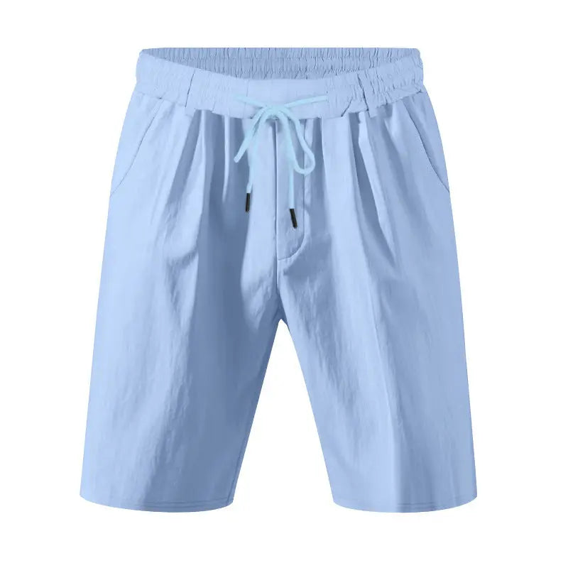 American Casual Men's Linen Summer Breathable Tether Beach Shorts  Pre2brand 3XL-Light-Blue
