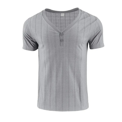 American Summer Men's V-neck Loose Breathable Short Sleeve  Pre2brand