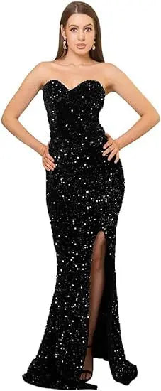 Annual Meeting Cocktail Party Host's Dress Split Fishtail Dress  Pre2brand Black-US26W