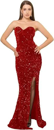 Annual Meeting Cocktail Party Host's Dress Split Fishtail Dress  Pre2brand Red-US26W