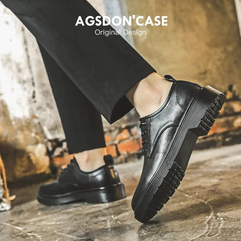 Augusto Men Business Formal Casual Leather Shoes Men's Spring 2025 New British Style Groom Wedding Shoes - Pre2brand