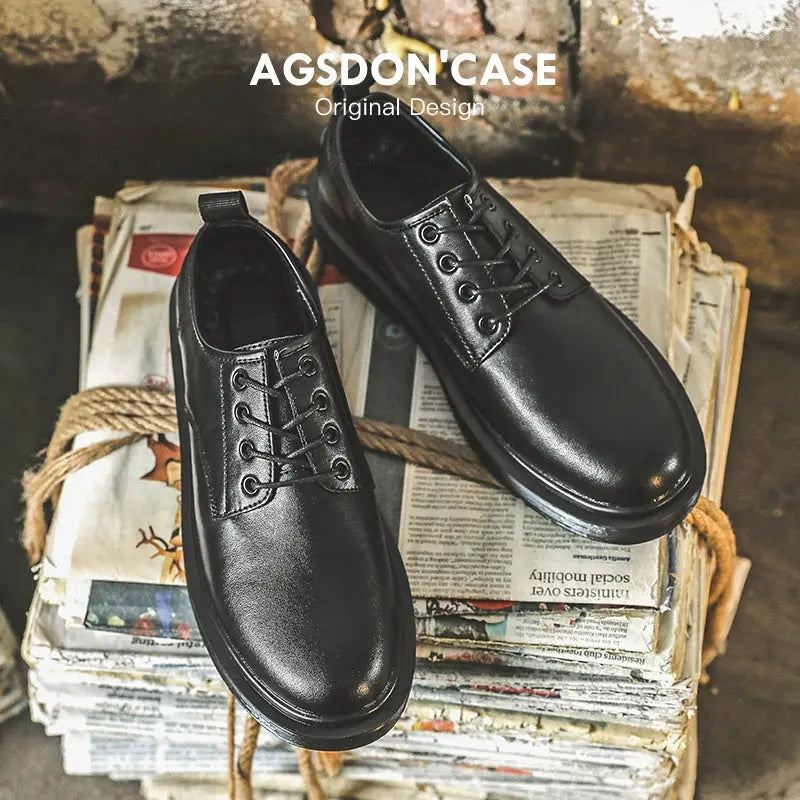 Augusto Men Business Formal Casual Leather Shoes Men's Spring 2025 New British Style Groom Wedding Shoes - Pre2brand