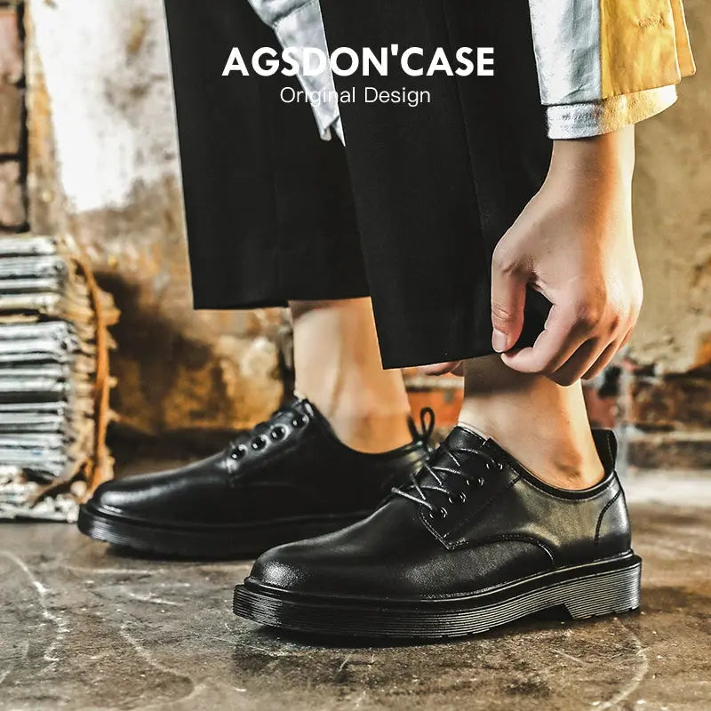 Augusto Men Business Formal Casual Leather Shoes Men's Spring 2025 New British Style Groom Wedding Shoes - Pre2brand