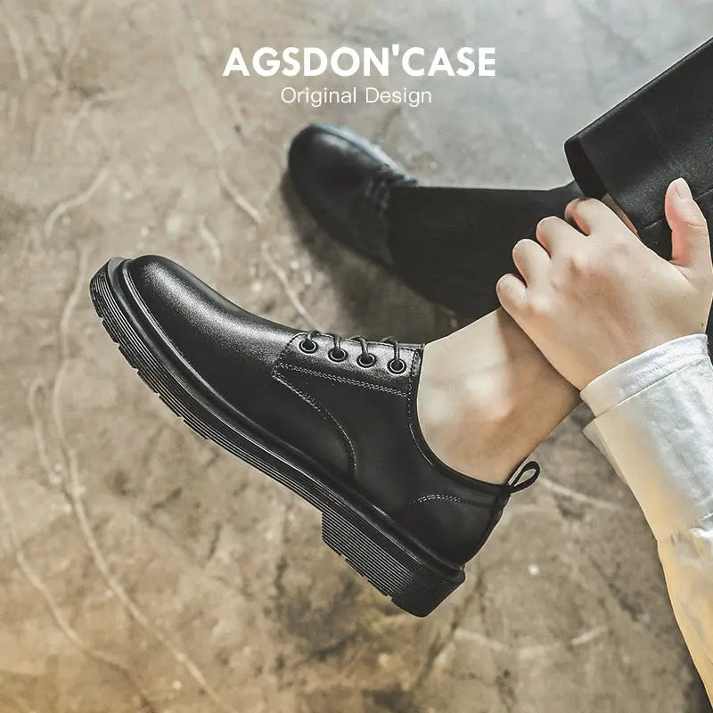 Augusto Men Business Formal Casual Leather Shoes Men's Spring 2025 New British Style Groom Wedding Shoes - Pre2brand