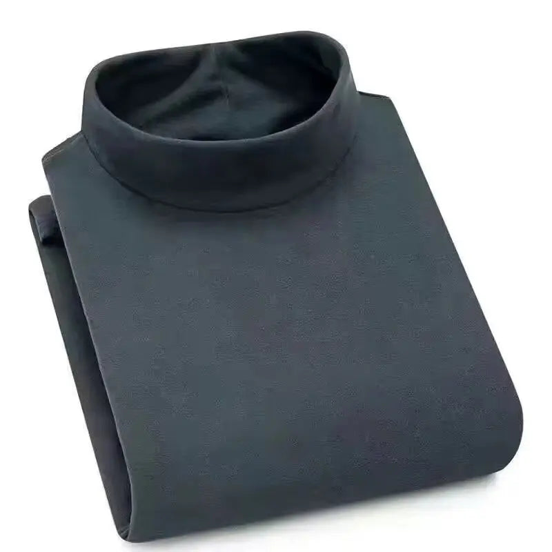 Autumn And Winter Half-high Collar Keep Warm Pure Color Inner Wear Men  Pre2brand Dark-Gray-XXXXXL