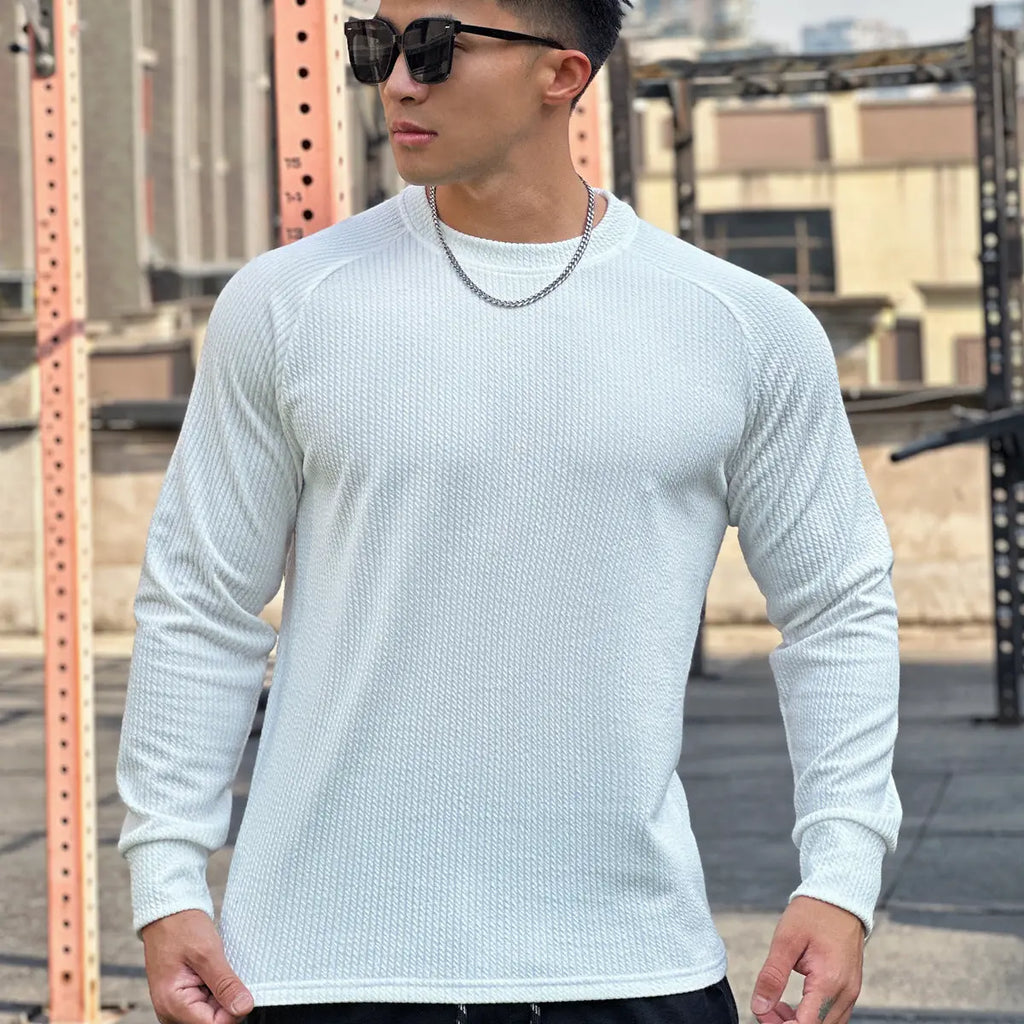 Autumn And Winter Round Neck Men's Casual Sports Trend Loose-fitting Plus Size Pullover Long Sleeve  Pre2brand