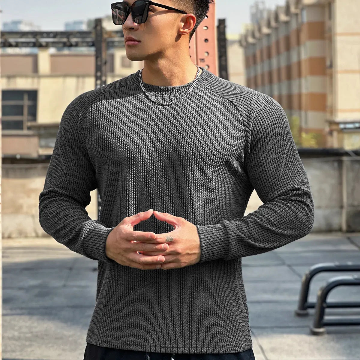 Autumn And Winter Round Neck Men's Casual Sports Trend Loose-fitting Plus Size Pullover Long Sleeve  Pre2brand
