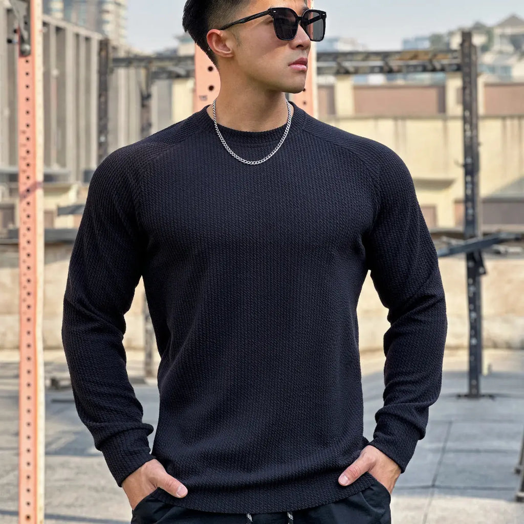 Autumn And Winter Round Neck Men's Casual Sports Trend Loose-fitting Plus Size Pullover Long Sleeve  Pre2brand