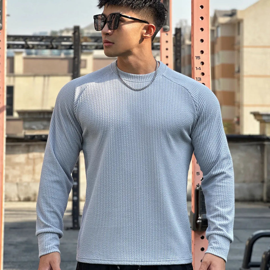 Autumn And Winter Round Neck Men's Casual Sports Trend Loose-fitting Plus Size Pullover Long Sleeve  Pre2brand