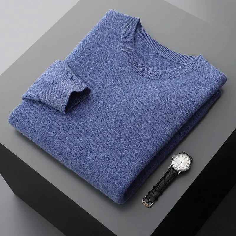 Autumn And Winter Round Neck Woolen Sweater For Men  Pre2brand Flower-Basket-XXL
