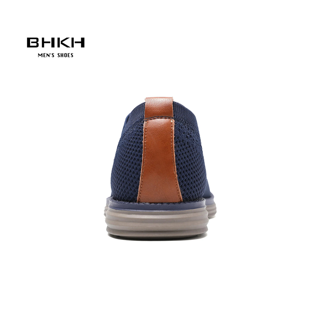 BHKH 2024 Breathable Knitted Mesh Casual Shoes Lightweight Smart Casual Shoes Office Work Footwear Men Shoes - Pre2brand