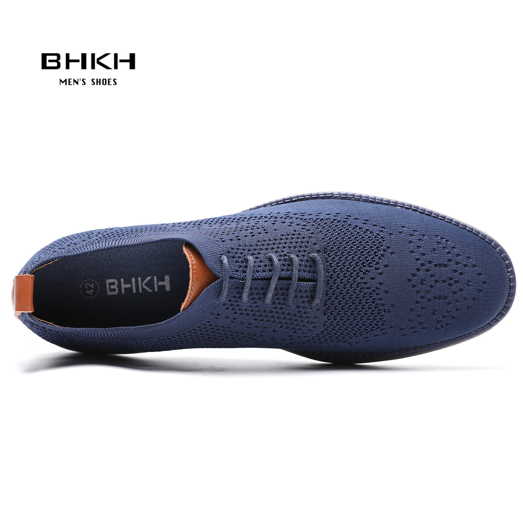 BHKH 2024 Breathable Knitted Mesh Casual Shoes Lightweight Smart Casual Shoes Office Work Footwear Men Shoes - Pre2brand