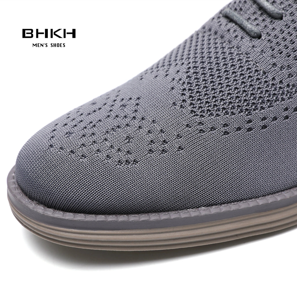 BHKH 2024 Breathable Knitted Mesh Casual Shoes Lightweight Smart Casual Shoes Office Work Footwear Men Shoes - Pre2brand