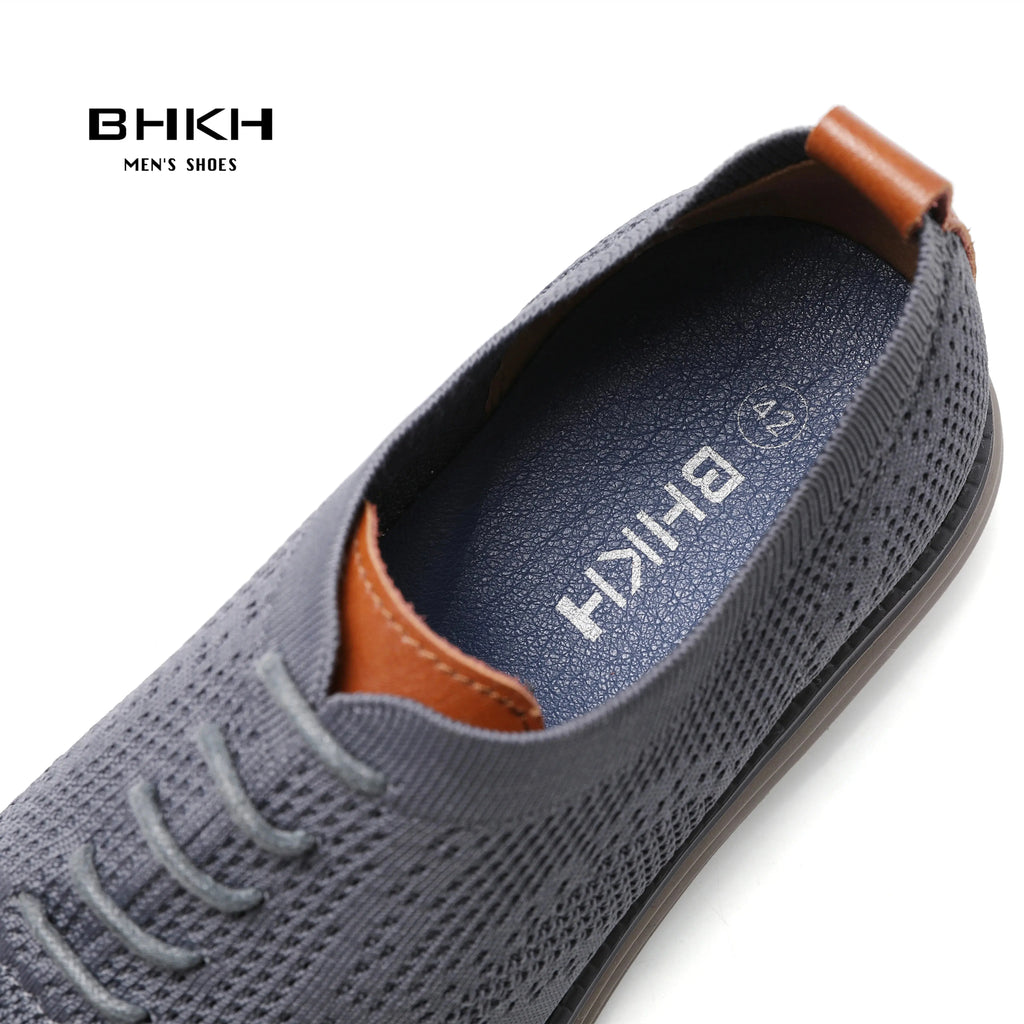 BHKH 2024 Breathable Knitted Mesh Casual Shoes Lightweight Smart Casual Shoes Office Work Footwear Men Shoes - Pre2brand